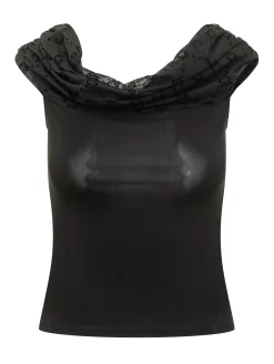 Jersey Bustier Top with Draped Neckline