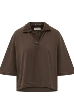 Jersey Polo with Crochet Insert