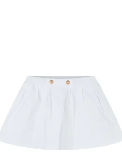Jersey Skirt with Decorative Buttons
