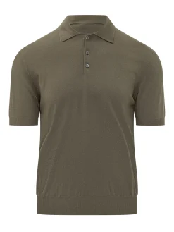 Knit Polo Shirt with Collar