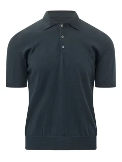 Knit Polo Shirt with Collar