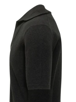 Knit Polo with Open Collar