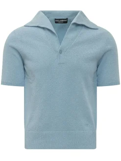 Knit Polo with Open Collar
