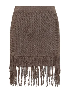 Knit Skirt with Fringe