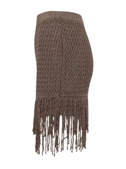 Knit Skirt with Fringe