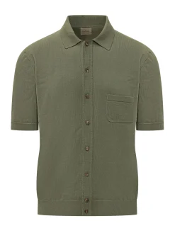 Knitted Polo Shirt with Chest Pocket