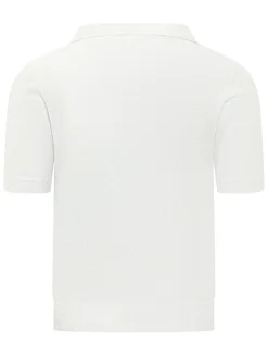 Knitted Polo with V Neck and Collar