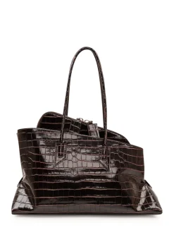 La Passeggiata Medium Bag with Crocodile Pattern