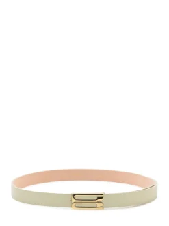 Leather Belt with Iconic Metal Buckle