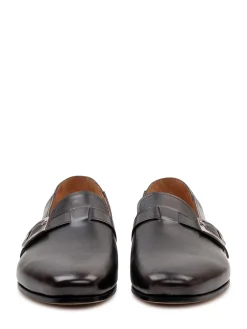 Leather Monk Strap Loafers