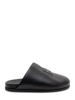 Leather Mules with Logo