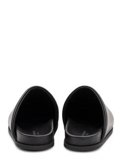 Leather Mules with Logo