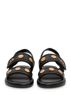 Leather Sandal with Metal Detail