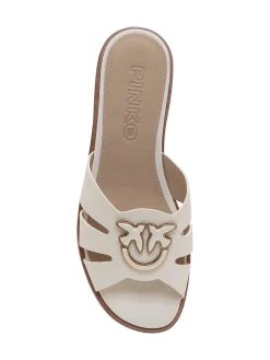 Leather Sliders with Metal Detail