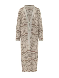 Long Chevron Pattern Cardigan