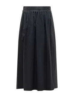 Long Gabardine Skirt with Belt