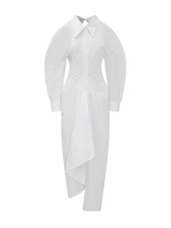 Long Shirt Dress with Draped Detail