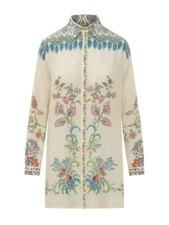 Long Shirt with Floral Print