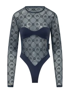 Long Sleeve Embroidered Tulle Bodysuit