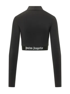 Long Sleeve Mockneck Top with Logo Band