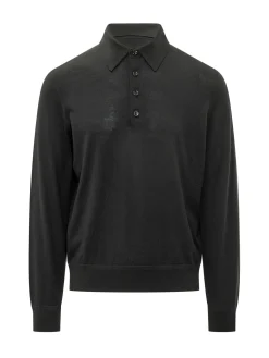 Long Sleeve Polo with Buttons