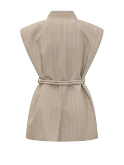 Long striped vest
