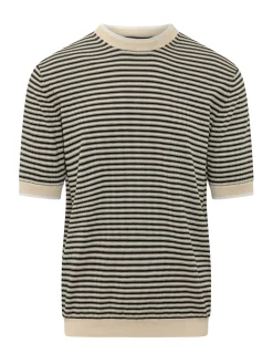Maglia Girocollo Maniche Corte a Righe