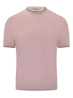 Maglia Maniche Corte con Girocollo a Contrasto