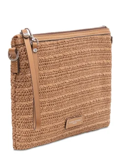 Marcella Woven Clutch with Zip and Wrist Strap