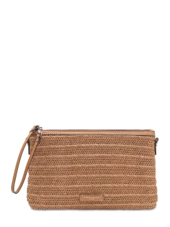 Marcella Woven Clutch with Zip and Wrist Strap