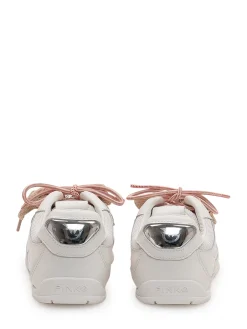 Mesh and Leather Sneakers with Metallic Details