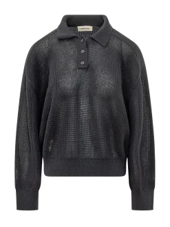 Mesh Perforated Polo with Collar