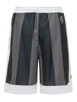 Mesh Shorts with Striped Print