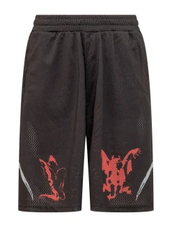 Mesh Sweatshorts with Graphic Print