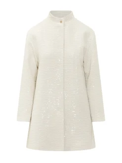 Mid Length Coat with High Neck
