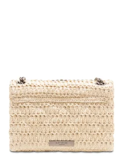 Mini Kensingt Raffia Bag with Floral Embellishments