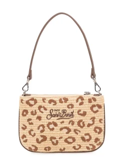 Mini Straw Bag with Print