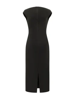 Monica Midi Dress with Wide Neckline