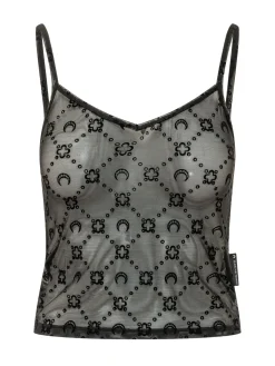 Moonogram Mesh Strap Top