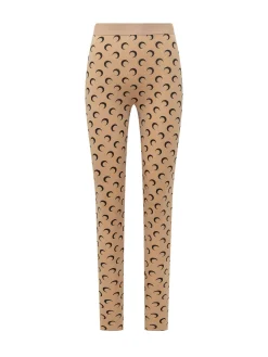 Moon Printed Leggings with Logo Waistband