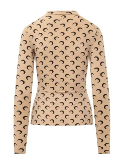 Moon Print High Neck Top