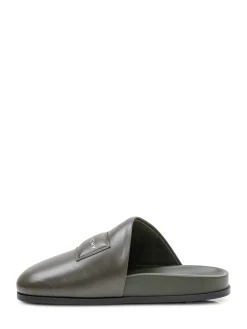 Mules with Smooth Upper and Logo