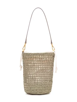 Nefeli Bucket Bag with Woven Texture and Drawstring