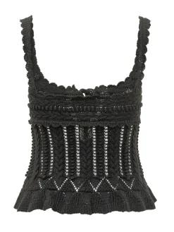 Neves Knit Top with Straps and Front Ties