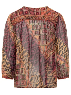 Odetta Blouse with Geometric Print