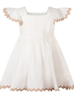 Off Shoulder Dress with Scalloped Edges