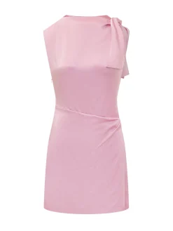 One Shoulder Mini Dress with Drape