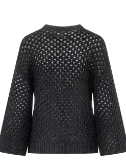 Open Knit Crewneck Sweater