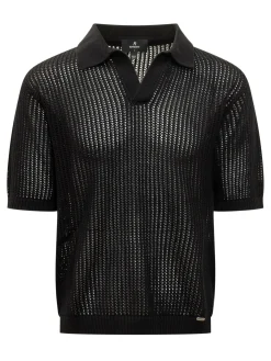 Open Knit Polo Shirt