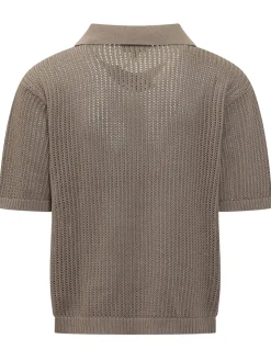 Open Knit Polo Shirt